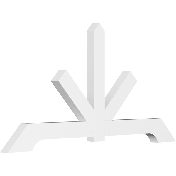 Ekena Millwork Vanguard Architectural Grade PVC Gable Bracket, 96"W x 48"H x 4"D x 6"F, 12/12 Pitch GBP096X48X0406VAN00 - main